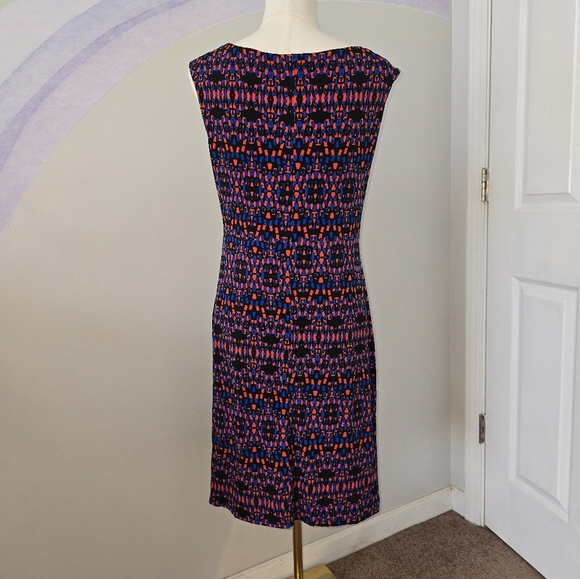 Chaus New York | Sleeveless Multicolor Ruched Shift Dress | Size Medium - Picture 2 of 6